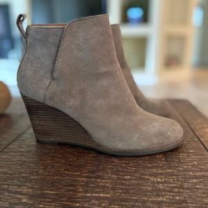 LUCKY BRAND SUEDE BOOTIES-SIZE 7